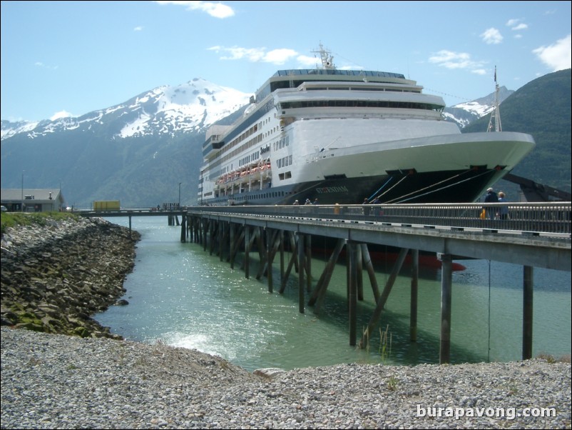 The ms Statendam docked in Skagway.