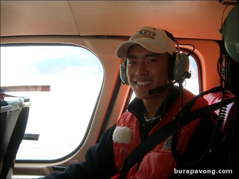 Inside the helicopter, Skagway.