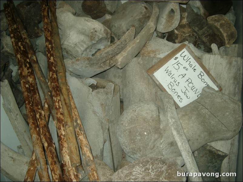 Whale bones and walrus jaw bones for sale. Juneau.