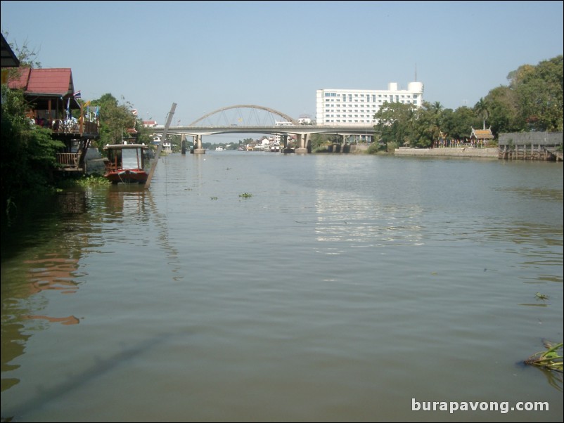 Shot of the Chao Phraya river from the floating restaurant.