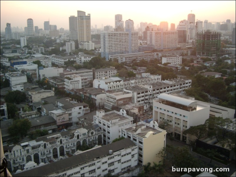 Aerial views of Bangkok skyline.