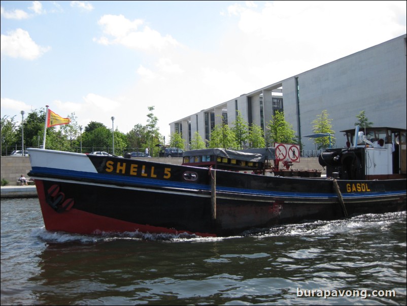 Cruising down the Spree River.