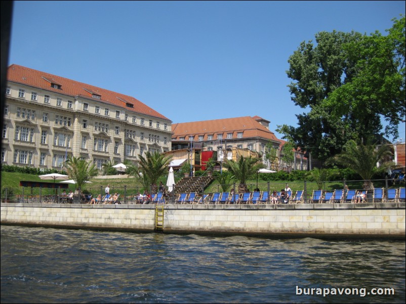 Cruising down the Spree River.