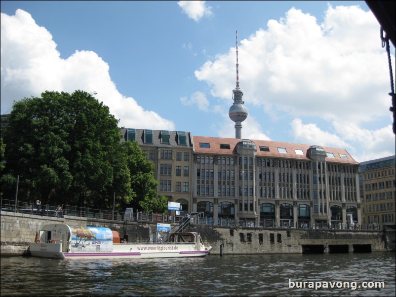 Cruising down the Spree River.