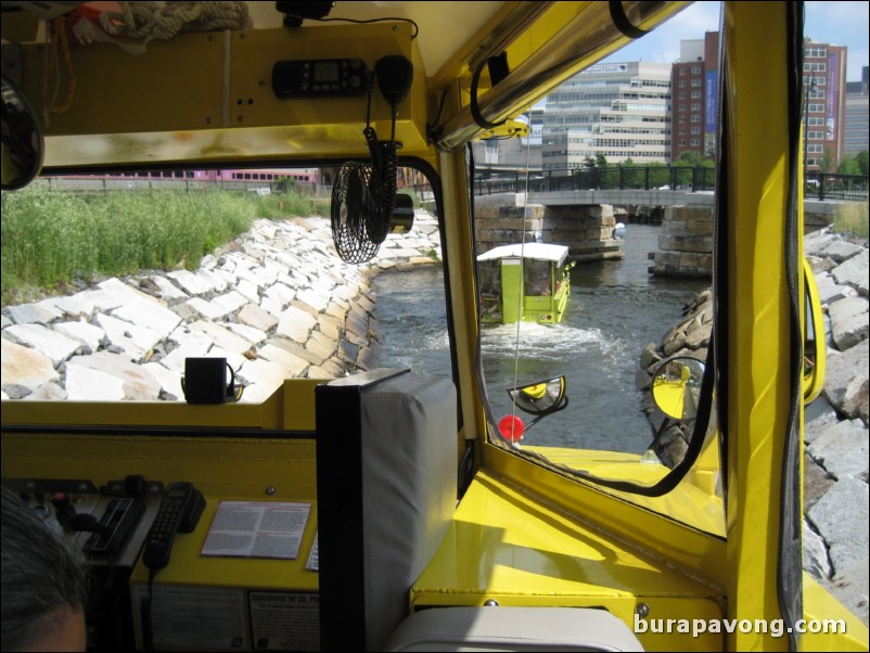 Entering the Charles River. Boston Duck Tour.