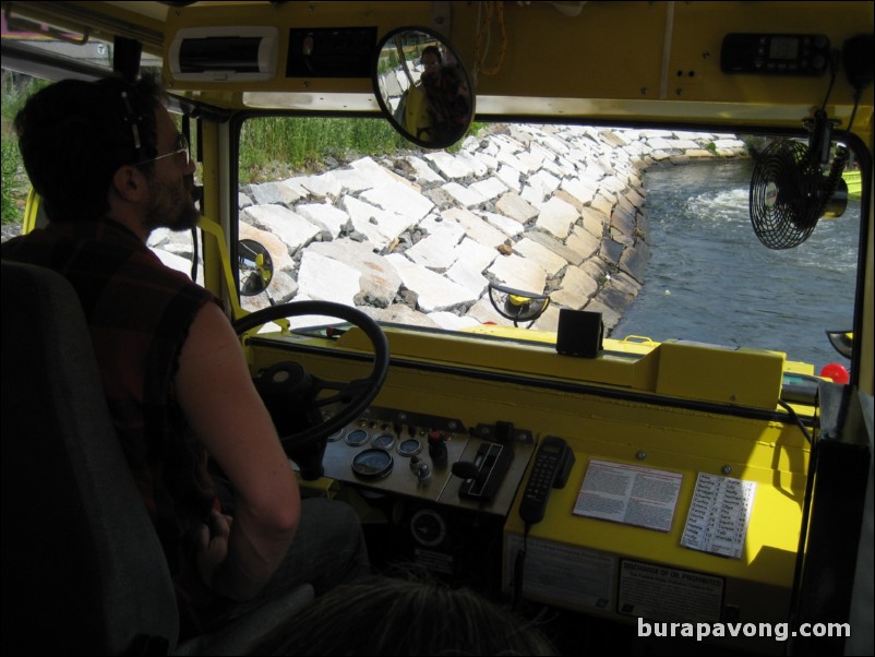 Entering the Charles River. Boston Duck Tour.