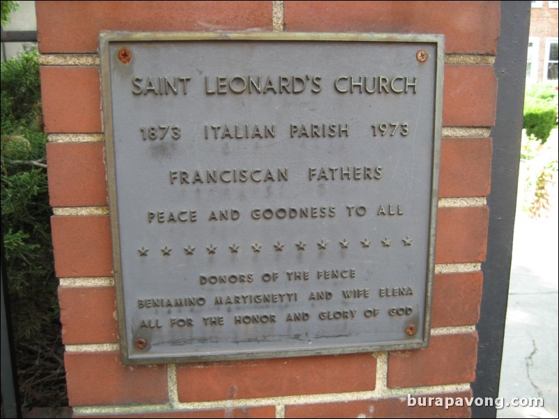 St. Leonard's Church. North End. Freedom Trail.