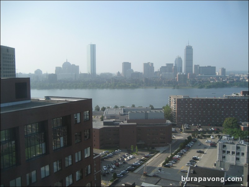 Looking south over Charles River and Boston from Cambridge.