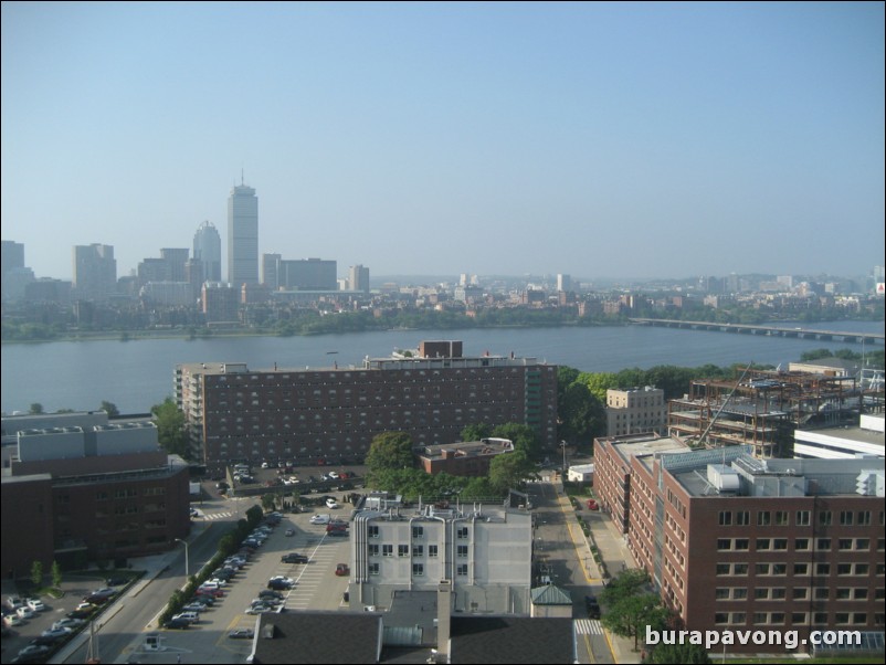 Looking south over Charles River and Boston from Cambridge.