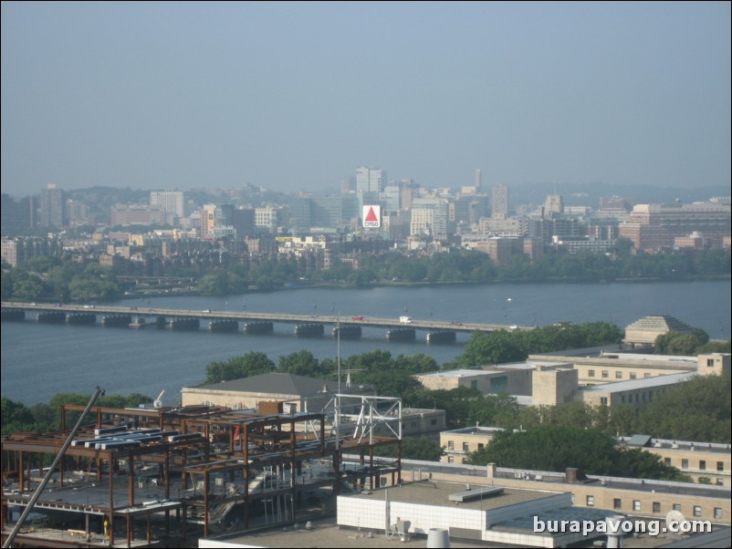 Looking south over Charles River and Boston from Cambridge.