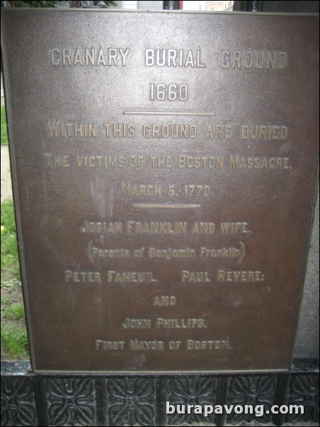 Granary Burial Ground. Freedom Trail.