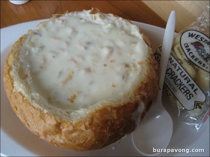 New England clam chowder. Quincy Market.