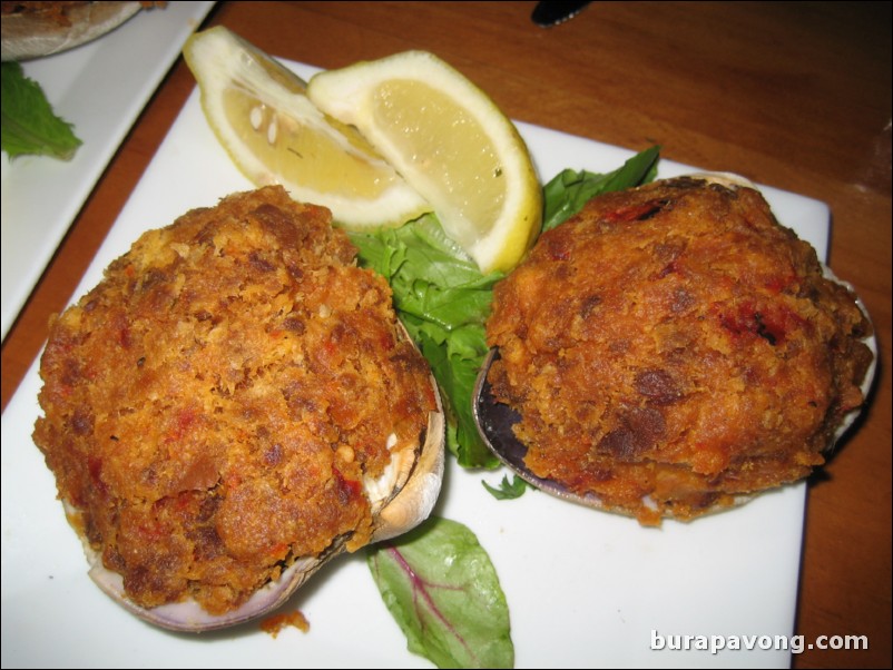 Stuffed quahogs at the Landing Restaurant and Tavern. Newport, Rhode Island.