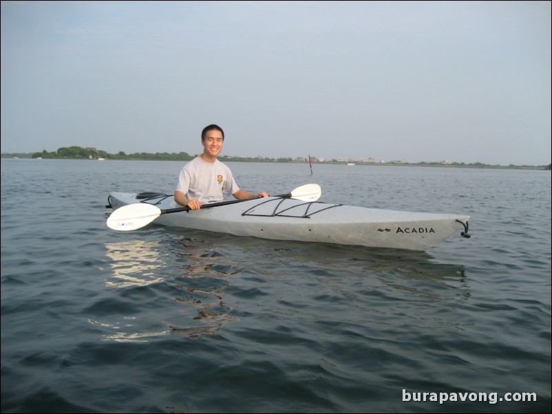 Kayaking at Ninigret Pond, Charlestown, Rhode Island.