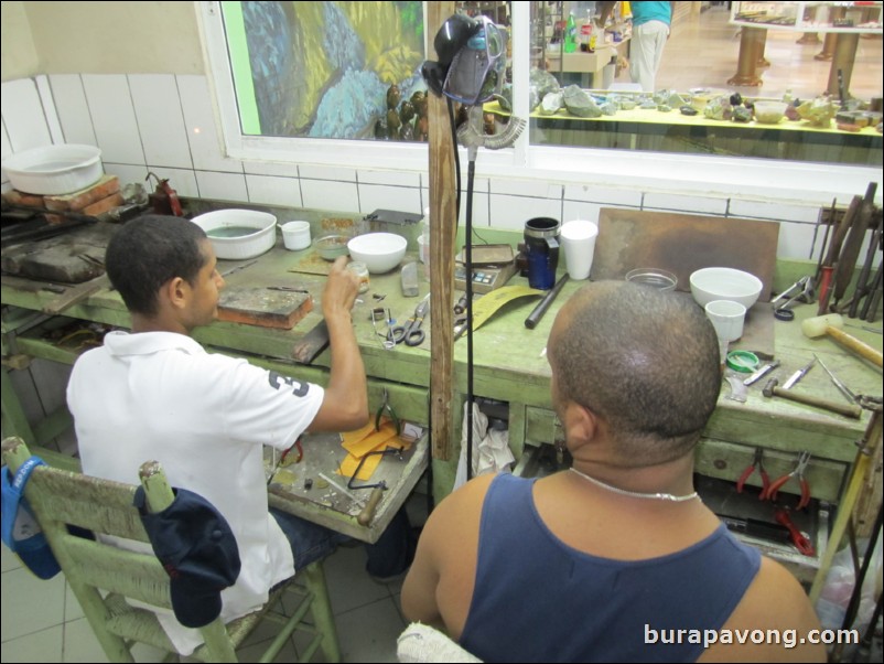 Rainbow jewelry shop and factory.