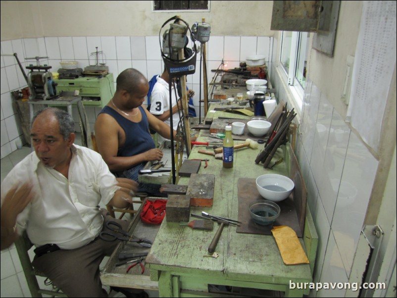 Rainbow jewelry shop and factory.