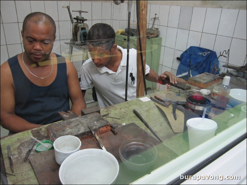 Rainbow jewelry shop and factory.