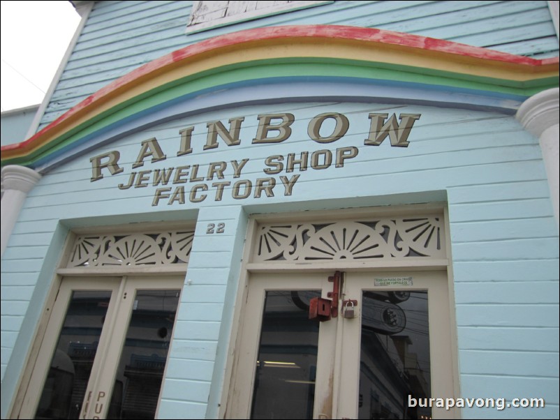 Rainbow jewelry shop and factory.