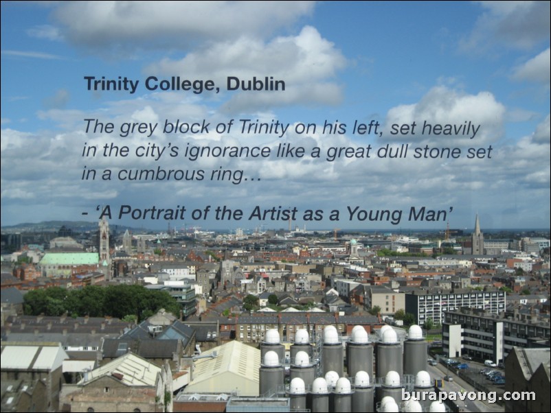 Views of Dublin from The GRAVITY Bar, Guinness Storehouse.