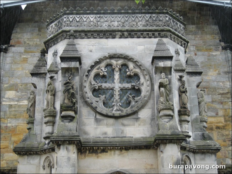 Outside Rosslyn Chapel.