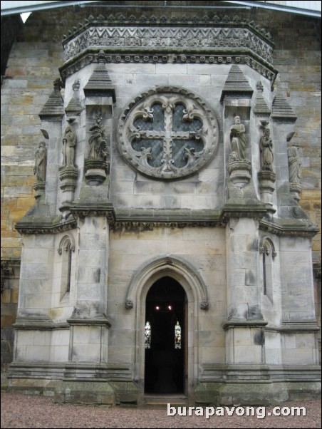 Outside Rosslyn Chapel.