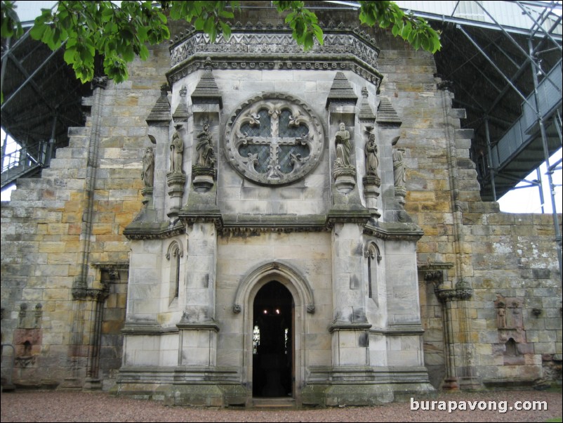 Outside Rosslyn Chapel.