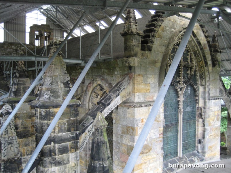 Outside Rosslyn Chapel.