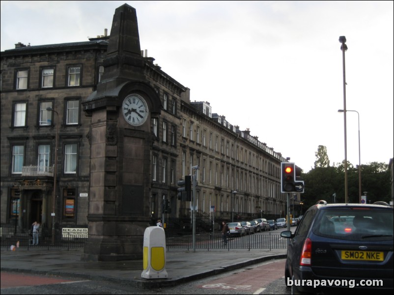 Entering Edinburgh city centre.