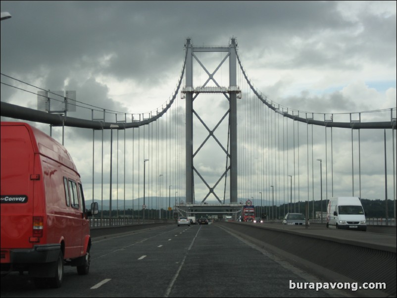 The Forth Road Bridge.