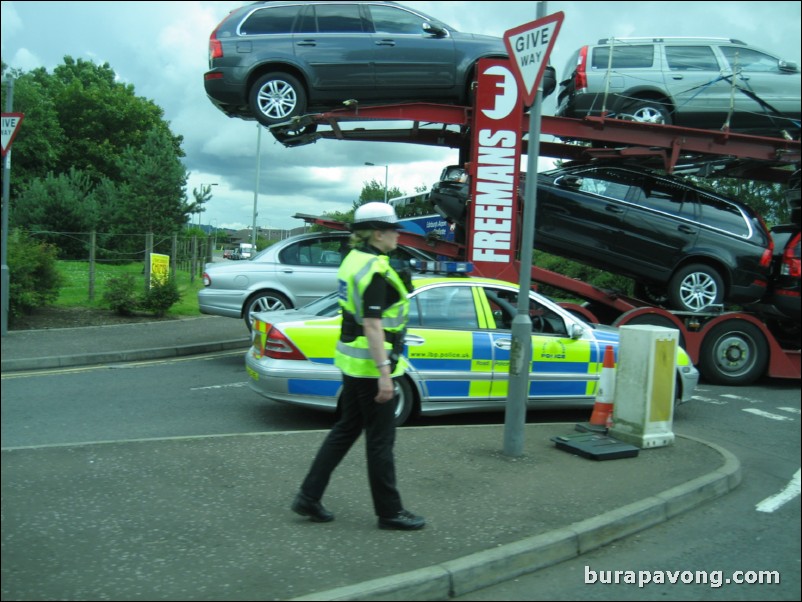 Increased security outside Edinburgh airport.