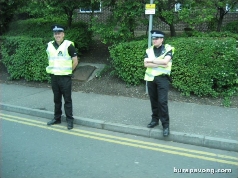 Increased security outside Edinburgh airport.