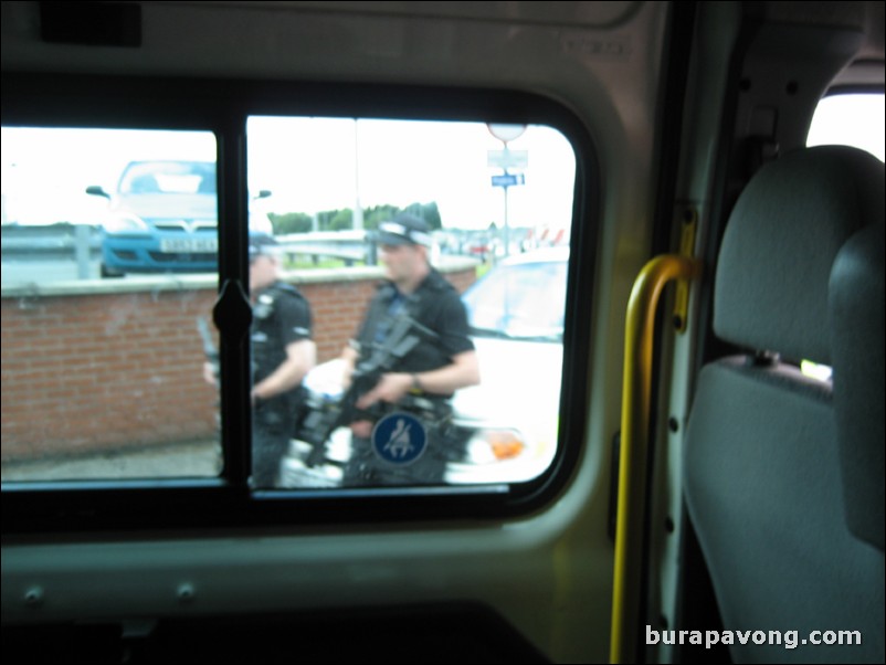 Increased security outside Edinburgh airport.