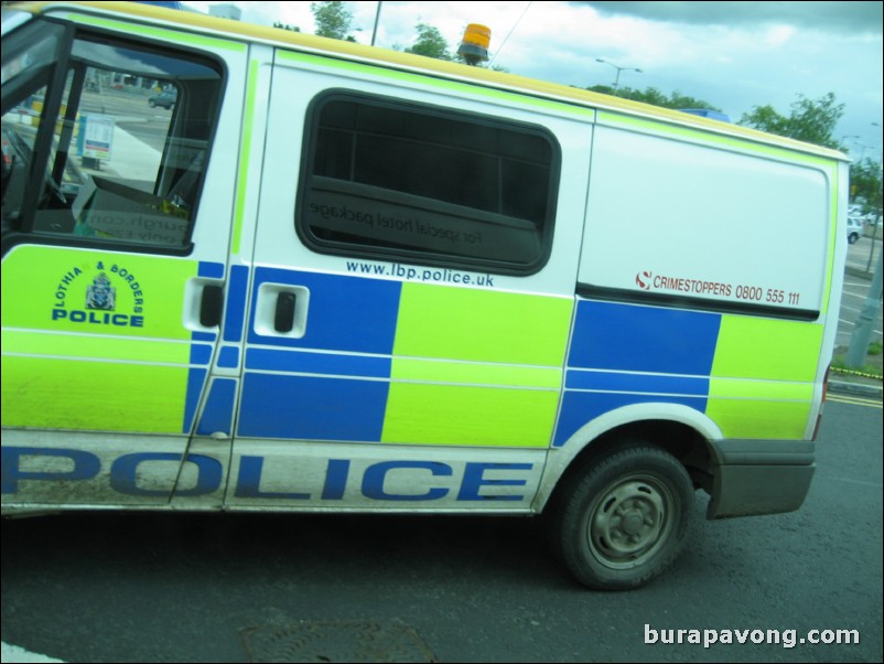 Increased security outside Edinburgh airport.