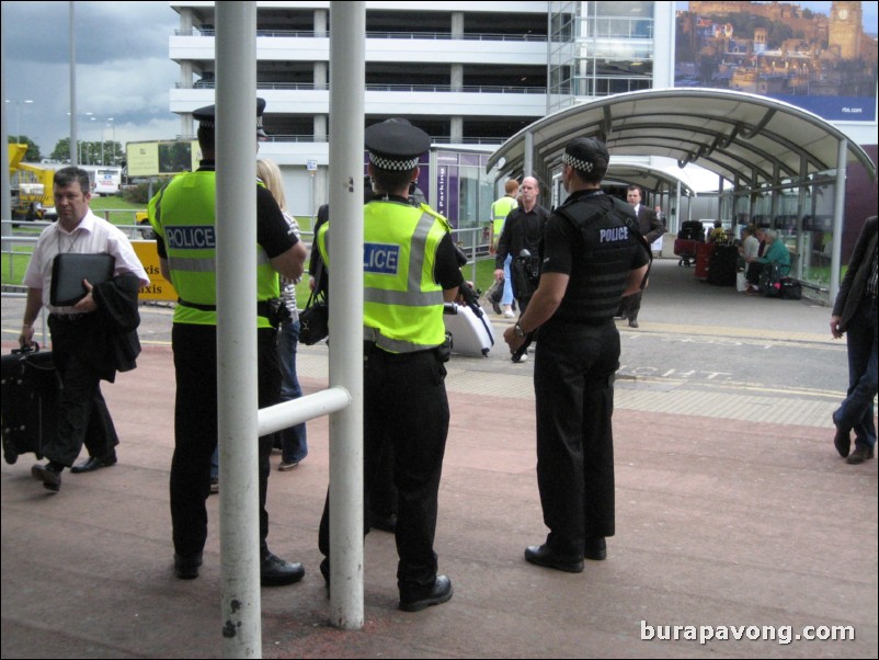 Increased security at Edinburgh airport.