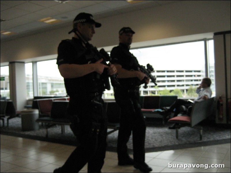 Increased security at Edinburgh airport.