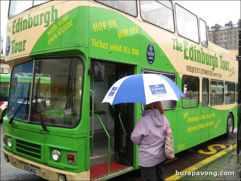 Edinburgh tour bus.