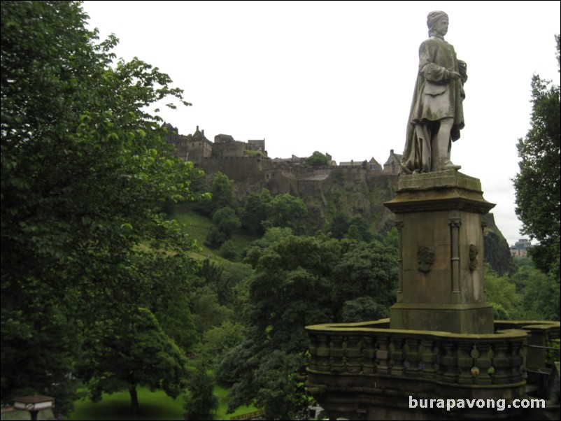 Princes Street Gardens and Edinburgh Castle.