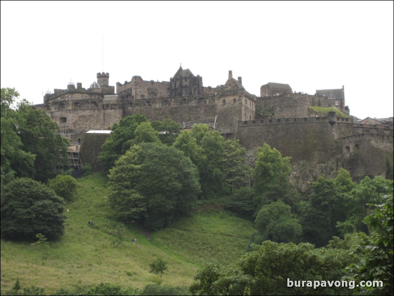 Princes Street Gardens and Edinburgh Castle.