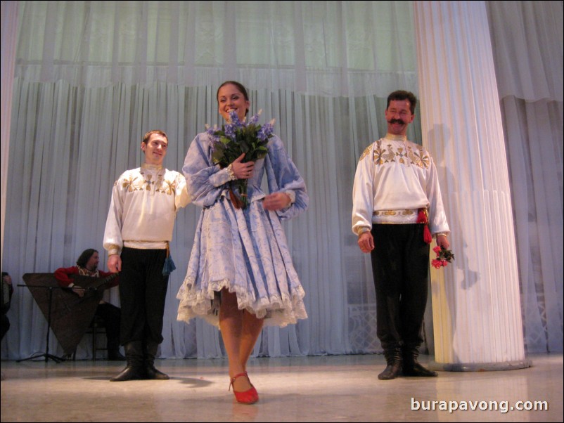 The Stars of St. Petersburg doing lyrical dances of the Russian North, Cossacks from the Don and Voronezh, and miniatures of the Urals and Siberia.