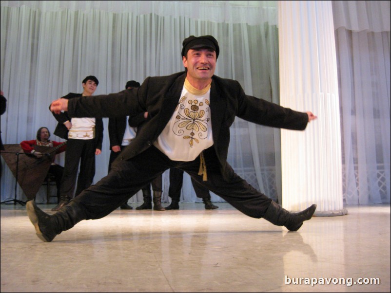 The Stars of St. Petersburg doing lyrical dances of the Russian North, Cossacks from the Don and Voronezh, and miniatures of the Urals and Siberia.