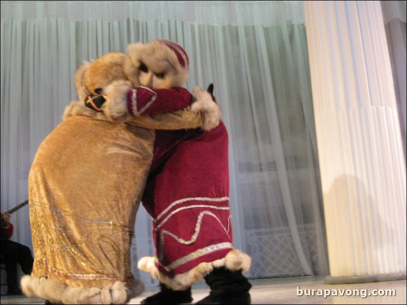 The Stars of St. Petersburg doing lyrical dances of the Russian North, Cossacks from the Don and Voronezh, and miniatures of the Urals and Siberia.