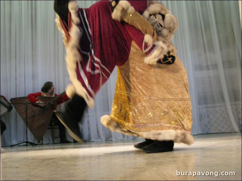 The Stars of St. Petersburg doing lyrical dances of the Russian North, Cossacks from the Don and Voronezh, and miniatures of the Urals and Siberia.