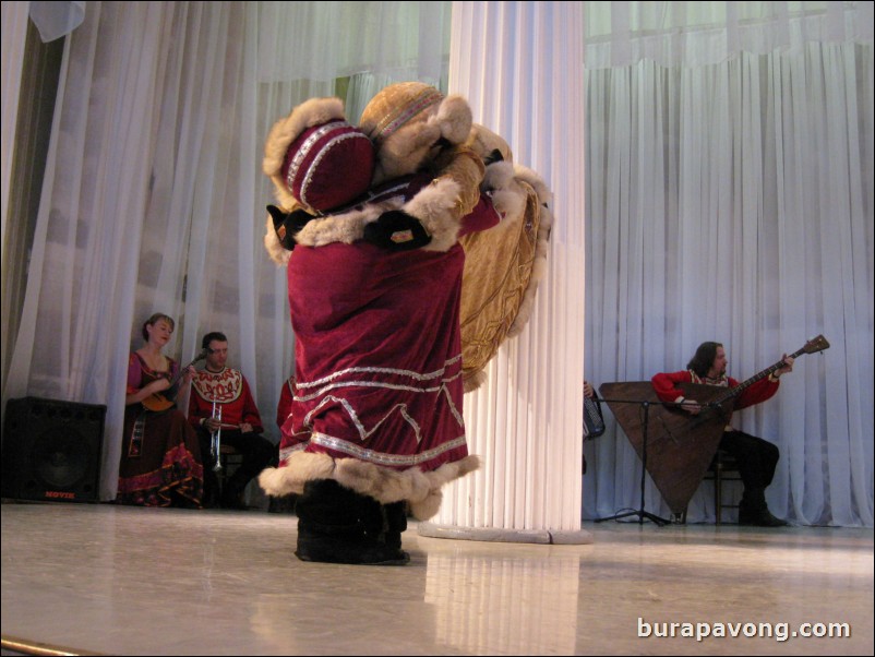 The Stars of St. Petersburg doing lyrical dances of the Russian North, Cossacks from the Don and Voronezh, and miniatures of the Urals and Siberia.