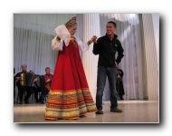 Dancing with the Cossack lady!