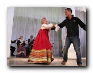 Dancing with the Cossack lady!