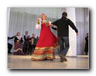 Dancing with the Cossack lady!