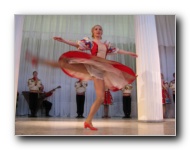 The Stars of St. Petersburg doing lyrical dances of the Russian North, Cossacks from the Don and Voronezh, and miniatures of the Urals and Siberia.