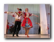 The Stars of St. Petersburg doing lyrical dances of the Russian North, Cossacks from the Don and Voronezh, and miniatures of the Urals and Siberia.