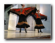 The Stars of St. Petersburg doing lyrical dances of the Russian North, Cossacks from the Don and Voronezh, and miniatures of the Urals and Siberia.