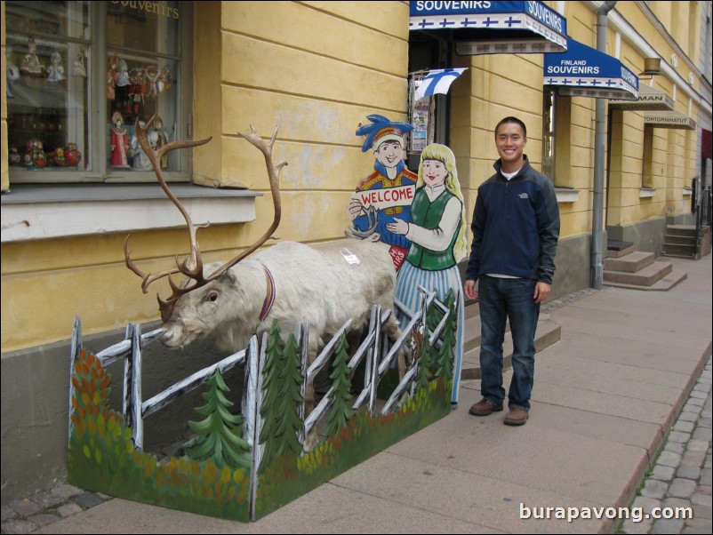 Outside Helsinki gift shop.